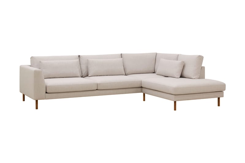 Florenz 4-personers Højrevendt L-formet Chaiselongsofa i Stof - Beige - Møbler - Sofaer - Sofa med chaiselong