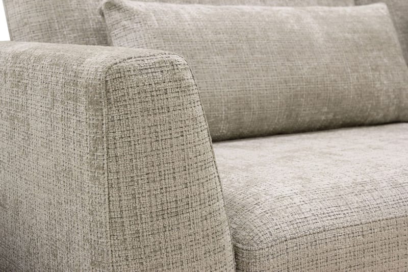 Florenz 4-personers Højrevendt L-formet Chaiselongsofa i Stof - Grå / Beige - Møbler - Sofaer - Sofa med chaiselong