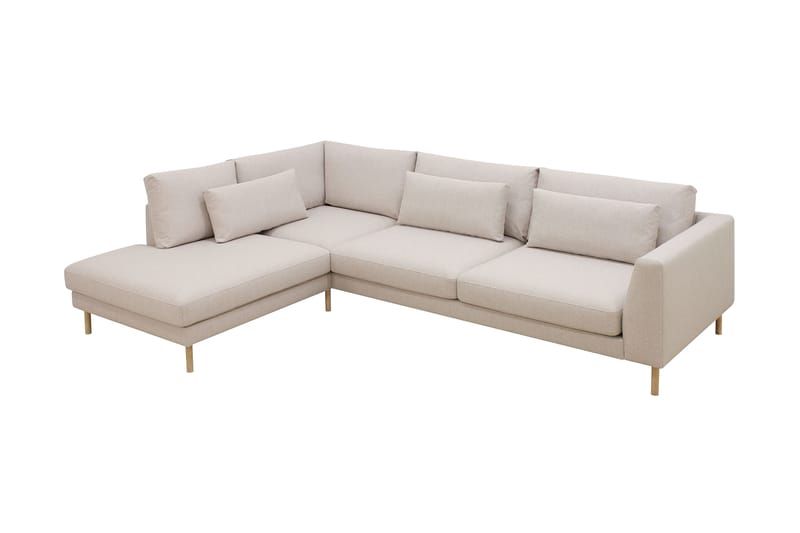 Florenz 4-personers Venstrevendt L-formet Chaiselongsofa i Stof - Beige - Møbler - Sofaer - Sofa med chaiselong