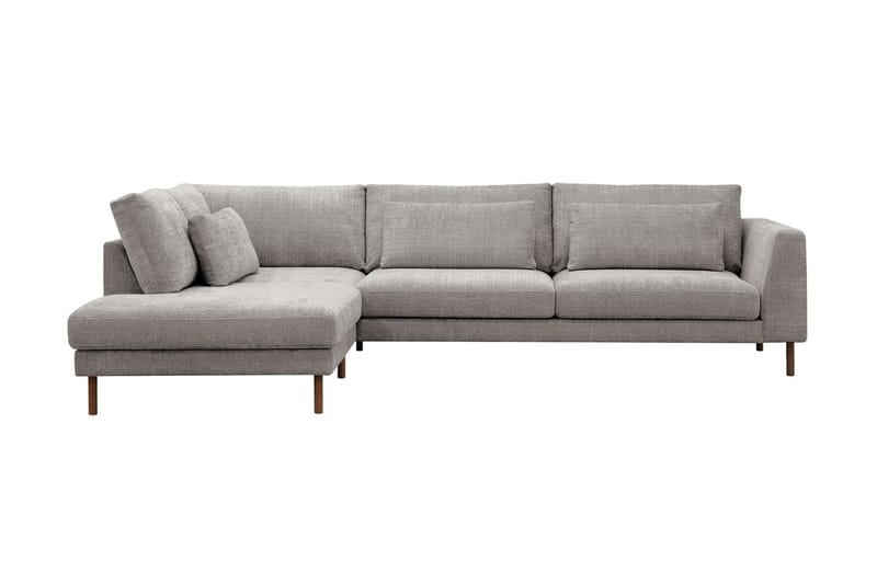 Florenz 4-personers Venstrevendt L-formet Chaiselongsofa i Chenille - Lysegrå - Møbler - Sofaer - Sofa med chaiselong