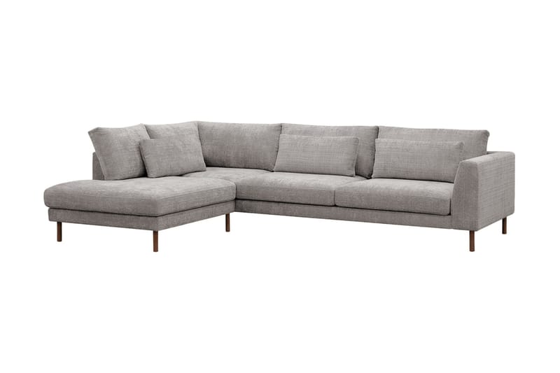 Florenz 4-personers Venstrevendt L-formet Chaiselongsofa i Chenille - Lysegrå - Møbler - Sofaer - Sofa med chaiselong