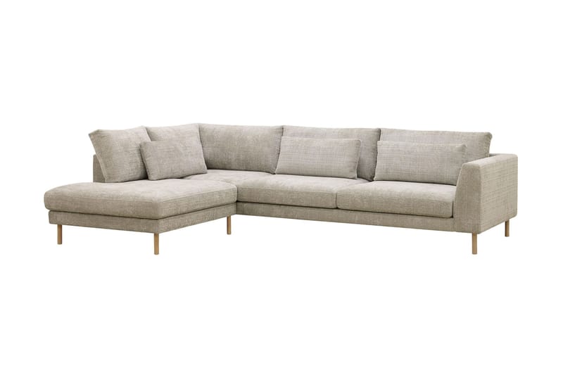 Florenz 4-personers Venstrevendt L-formet Chaiselongsofa i Stof - Grå / Beige - Møbler - Sofaer - Sofa med chaiselong