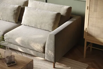Florenz 4-personers Venstrevendt L-formet Chaiselongsofa i Stof - Grå/Beige - Møbler - Sofaer - Sofa med chaiselong