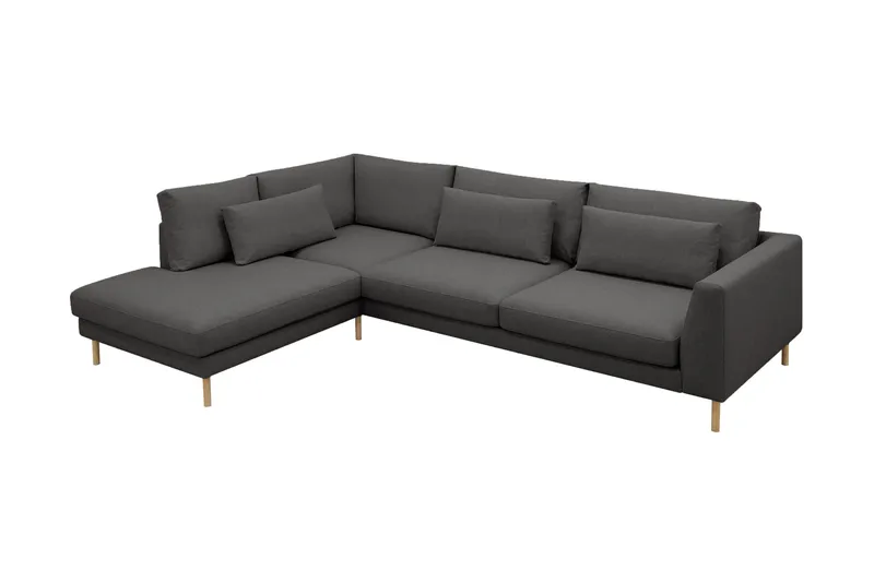 Florenz 4-personers Venstrevendt L-formet Chaiselongsofa i Stof - Mørkegrå - Møbler - Sofaer - Sofa med chaiselong - 4 personers sofa med chaiselong