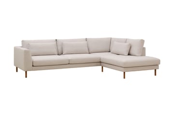 Florenz 4-personers Højrevendt L-formet Chaiselongsofa i Stof - Beige - Møbler - Sofaer - Sofa med chaiselong