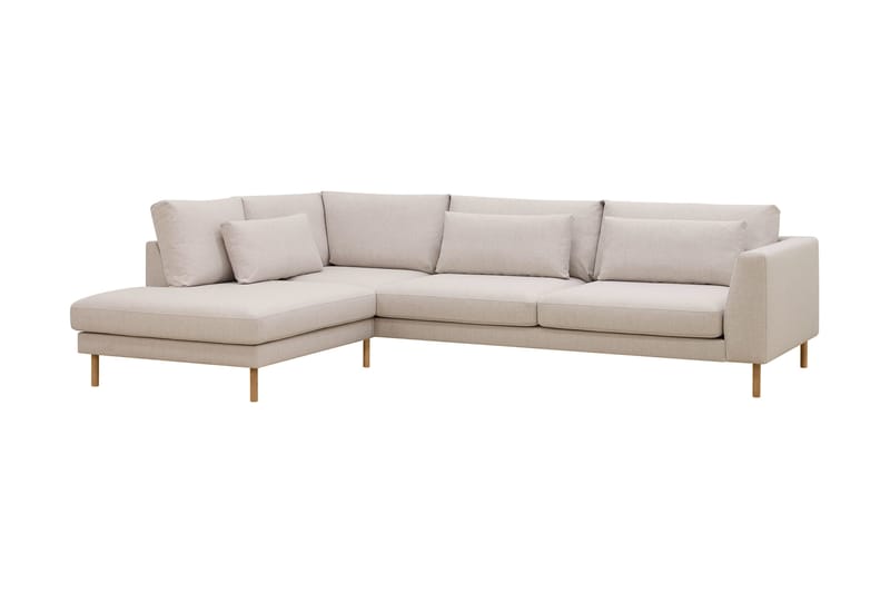Florenz 4-personers Venstrevendt L-formet Chaiselongsofa i Stof - Beige - Møbler - Sofaer - Sofa med chaiselong - 4 personers sofa med chaiselong
