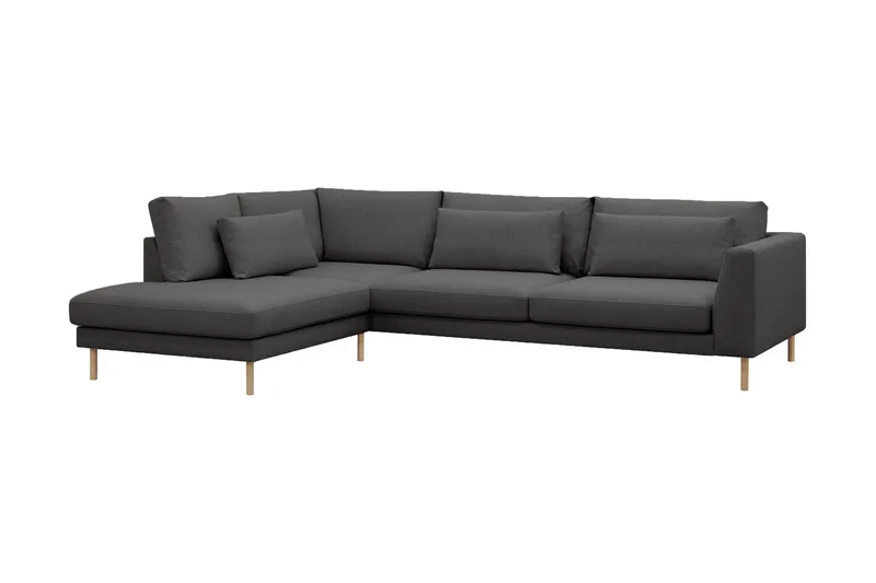 Florenz 4-personers Venstrevendt L-formet Chaiselongsofa i Stof - Mørkegrå - Møbler - Sofaer - Sofa med chaiselong - 4 personers sofa med chaiselong