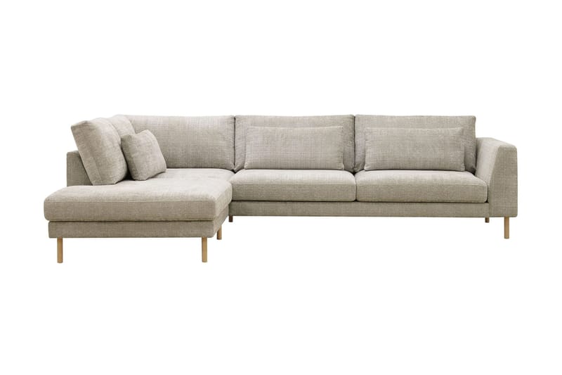Florenz 4-personers Venstrevendt L-formet Chaiselongsofa i Stof - Grå / Beige - Møbler - Sofaer - Sofa med chaiselong - 4 personers sofa med chaiselong