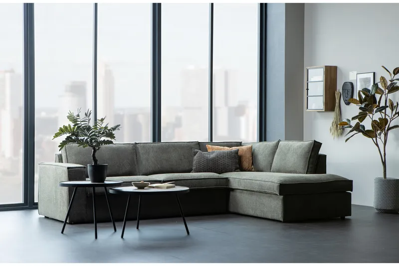 Freddie hjørnesofa højre varm Grøn - Møbler - Sofaer - Sofa med chaiselong - 3 personers sofa med chaiselong
