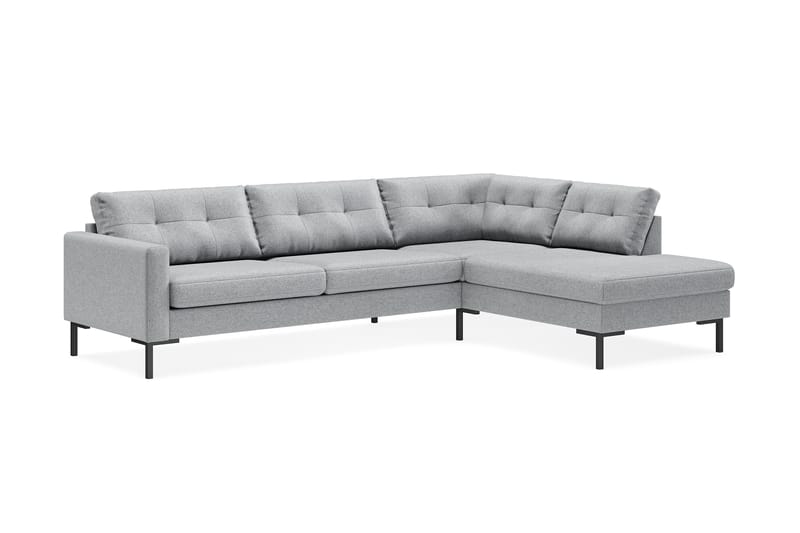 Frillestad 4-personers Venstrevendt L-formet Chaiselongsofa i Stof - Grå - Møbler - Sofaer - Sofa med chaiselong