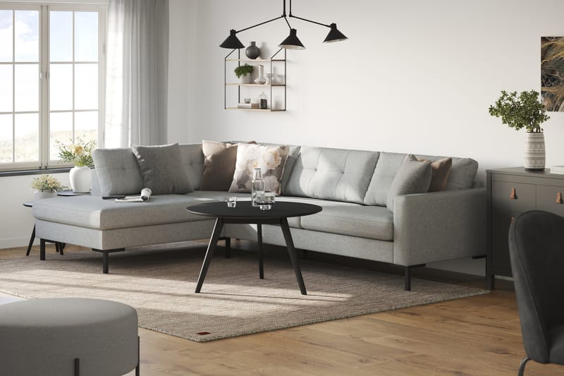 Frillestad 4-personers Venstrevendt L-formet Chaiselongsofa i Stof - Grå - Møbler - Sofaer - Sofa med chaiselong