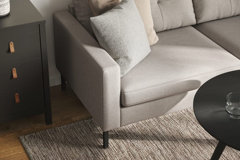 Frillestad 4-personers Højrevendt L-formet Chaiselongsofa i Stof - Beige - Møbler - Sofaer - Sofa med chaiselong