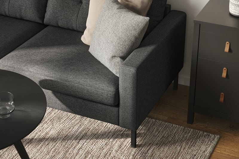 Frillestad 4-personers Venstrevendt L-formet Chaiselongsofa i Stof - Mørkegrå - Møbler - Sofaer - Sofa med chaiselong