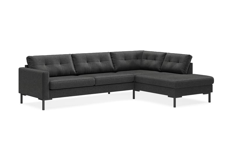 Frillestad 4-personers Højrevendt L-formet Chaiselongsofa i Stof - Mørkegrå - Møbler - Sofaer - Sofa med chaiselong