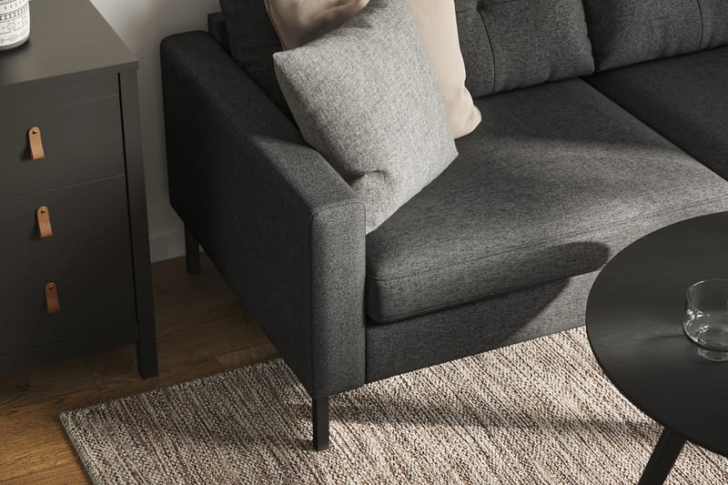 Frillestad 4-personers Højrevendt L-formet Chaiselongsofa i Stof - Mørkegrå - Møbler - Sofaer - Sofa med chaiselong