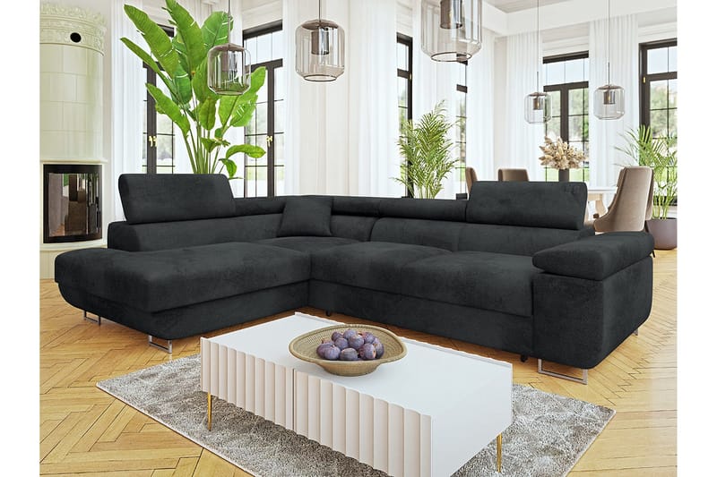 Gabina Sofa med Chaiselong 3-personers - Mørk grå - Møbler - Sofaer - Sovesofaer