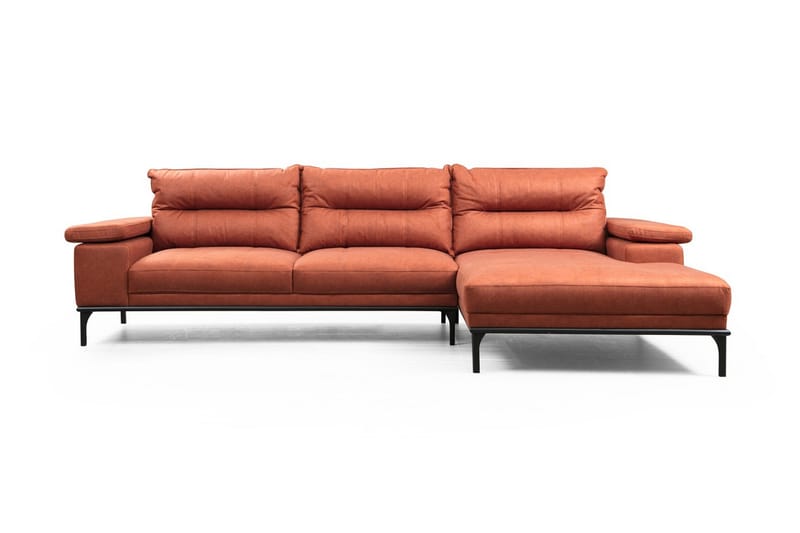 Gausinos Chaiselongsofa - Orange - Sofa med chaiselong - 4 personers sofa med chaiselong