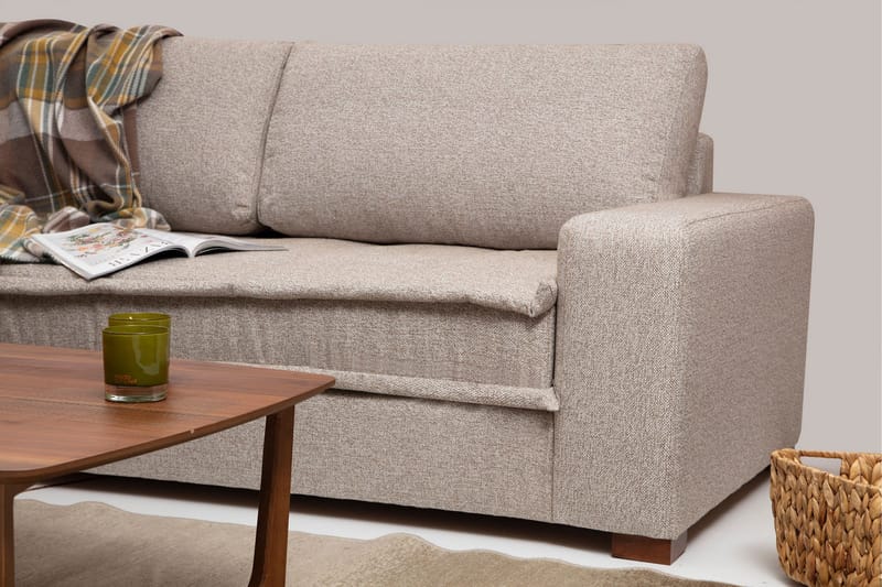 Gladfield Chaiselongsofa 3-personers - Beige - Møbler - Sofaer - Sofa med chaiselong - 3 personers sofa med chaiselong