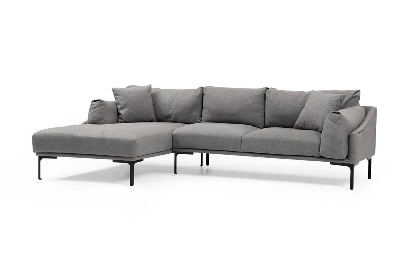 Glenure Sofa m. Chaiselong 4-Pers. - Grå - Møbler - Sofaer - Sofa med chaiselong