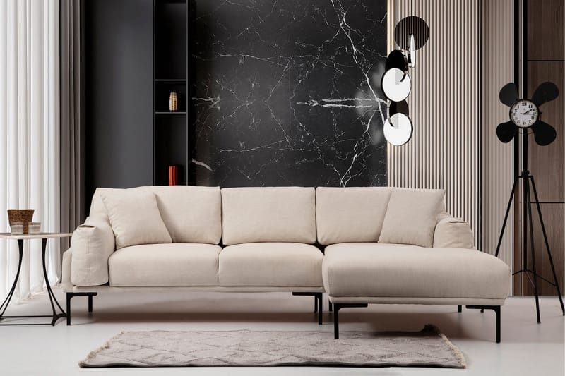 Glenure Sofa m. Chaiselong 4-Pers. - Cream - Møbler - Sofaer - Sofa med chaiselong