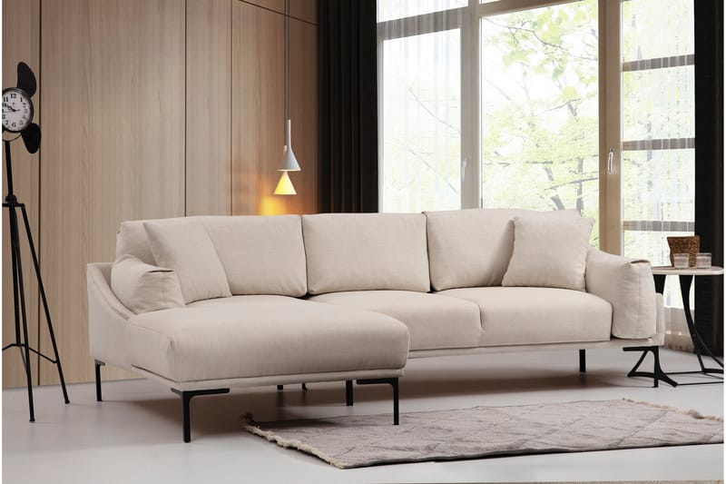 Glenure Sofa m. Chaiselong 4-Pers. - Cream - Møbler - Sofaer - Sofa med chaiselong