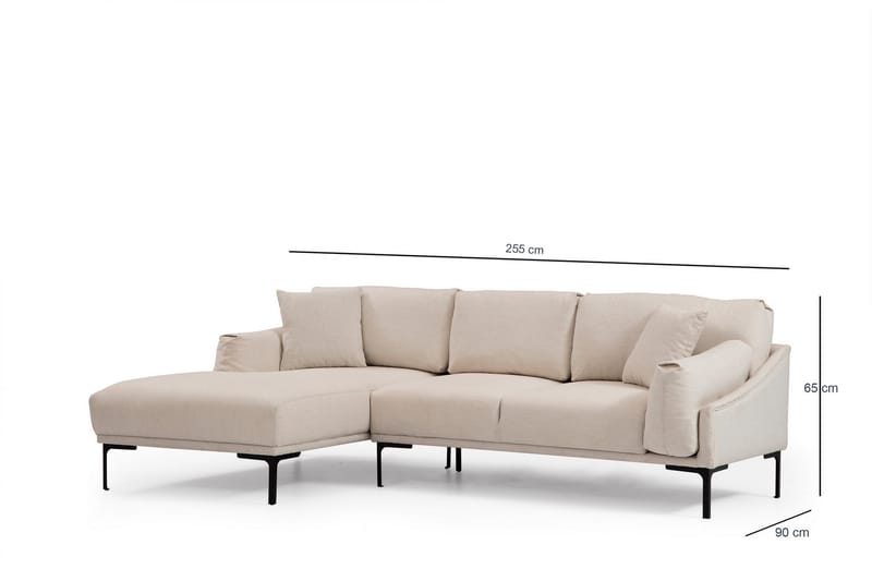 Glenure Sofa m. Chaiselong 4-Pers. - Cream - Møbler - Sofaer - Sofa med chaiselong