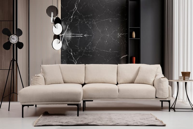 Glenure Sofa m. Chaiselong 4-Pers. - Cream - Møbler - Sofaer - Sofa med chaiselong