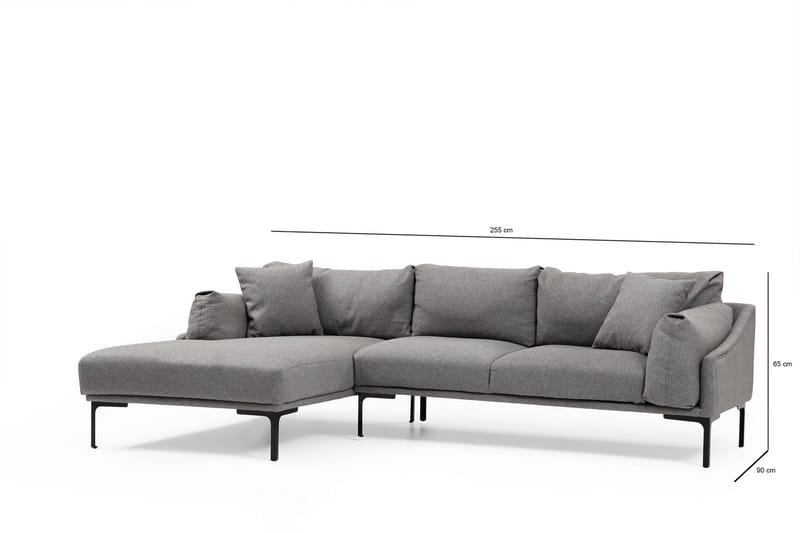 Glenure Sofa m. Chaiselong 4-Pers. - Grå - Sofa med chaiselong - 4 personers sofa med chaiselong