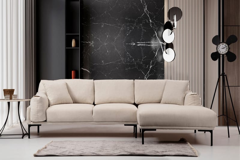 Glenure Sofa m. Chaiselong 4-Pers. - Cream - Møbler - Sofaer - Sofa med chaiselong