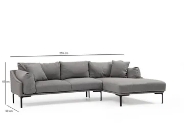 Glenure Sofa m. Chaiselong 4-Pers. - Grå - Møbler - Sofaer - Sofa med chaiselong