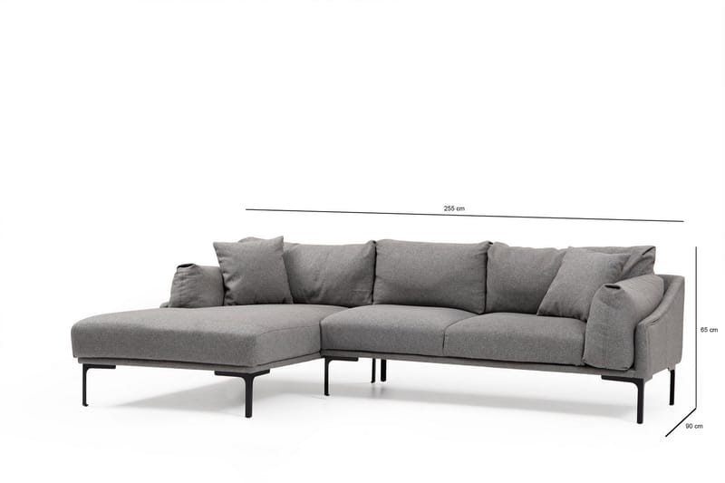 Glenure Sofa m. Chaiselong 4-Pers. - Grå - Møbler - Sofaer - Sofa med chaiselong