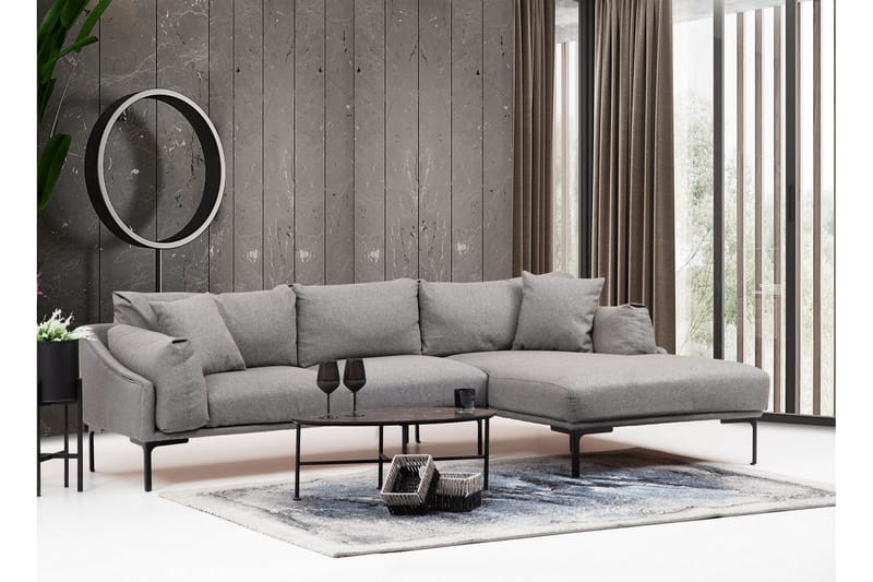 Glenure Sofa m. Chaiselong 4-Pers. - Grå - Møbler - Sofaer - Sofa med chaiselong