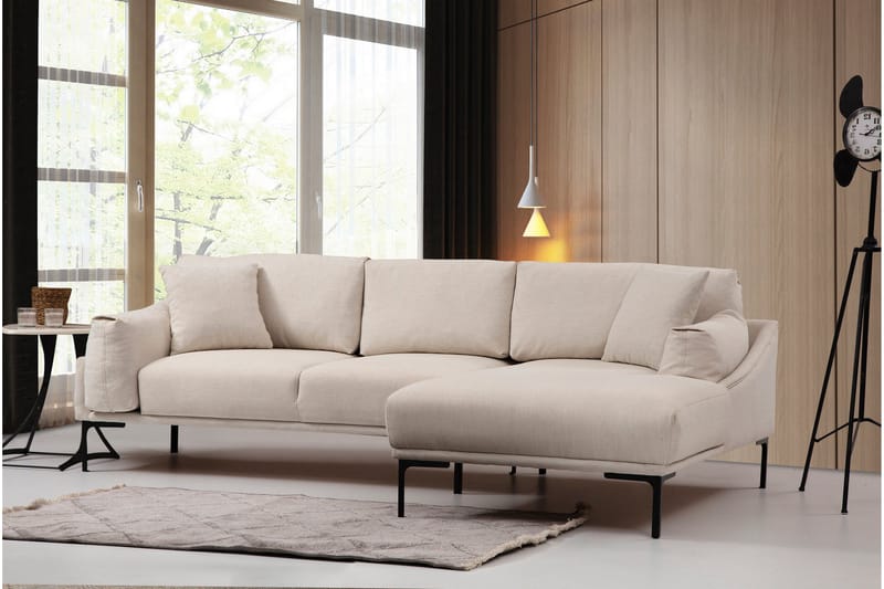 Glenure Sofa m. Chaiselong 4-Pers. - Cream - Møbler - Sofaer - Sofa med chaiselong