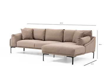 Glenure Sofa m. Chaiselong 4-Pers. - Mocha - Møbler - Sofaer - Sofa med chaiselong