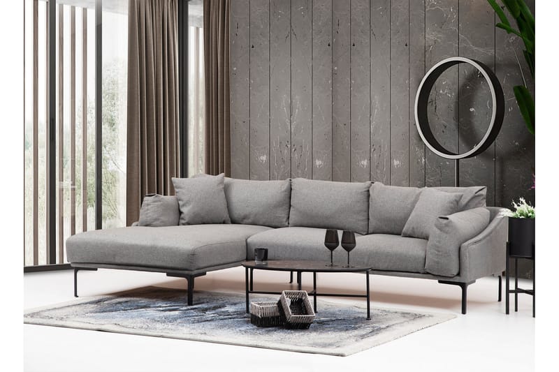 Glenure Sofa m. Chaiselong 4-Pers. - Grå - Møbler - Sofaer - Sofa med chaiselong