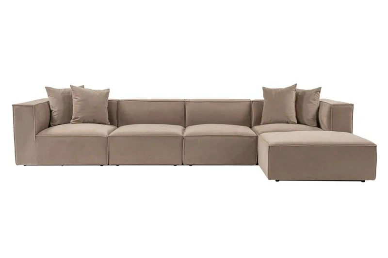 Gregor Sofa med Chaiselong 4-personers, Cappuccino