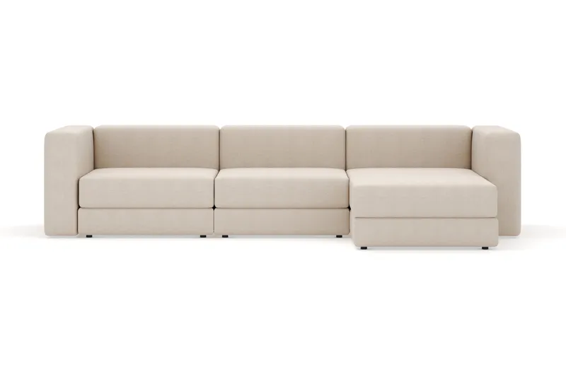 Hagblom 4-sæders Vendbar Chaiselongsofa 320 cm med Opbevaring i Chenille, Beige