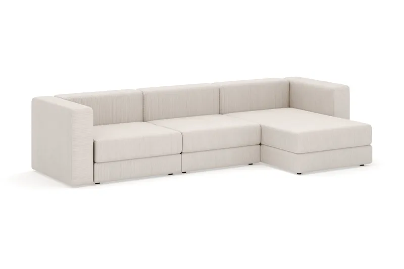 Hagblom 4-sæders Vendbar Chaiselongsofa 320 cm med Opbevaring i Corduroy - Beige - Møbler - Sofaer - Sofa med chaiselong