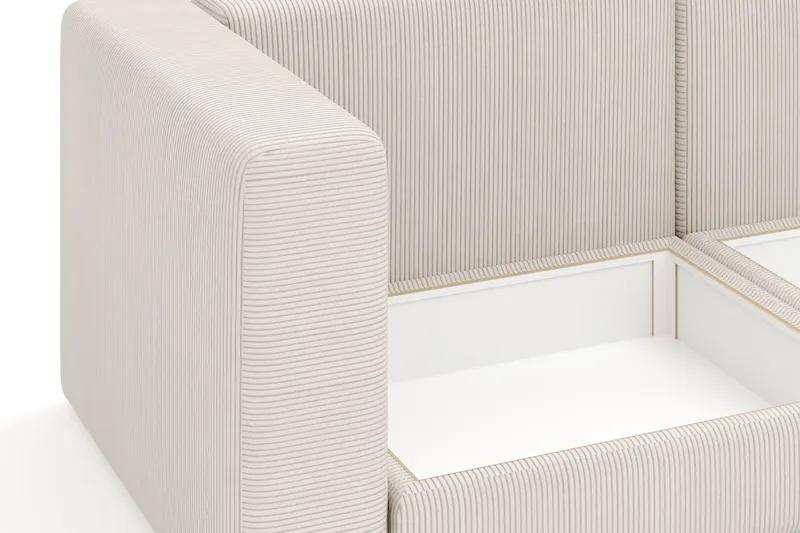 Hagblom 4-sæders Vendbar Chaiselongsofa 320 cm med Opbevaring i Corduroy - Beige - Møbler - Sofaer - Sofa med chaiselong