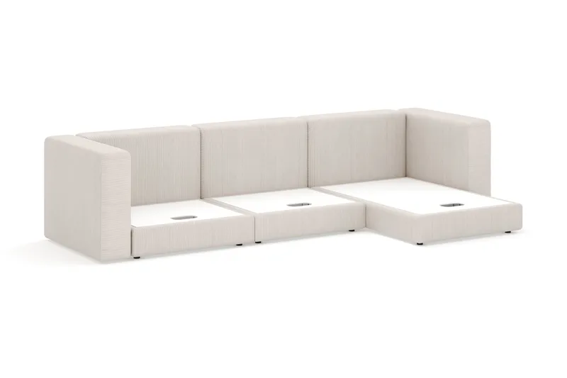 Hagblom 4-sæders Vendbar Chaiselongsofa 320 cm med Opbevaring i Corduroy - Beige - Møbler - Sofaer - Sofa med chaiselong
