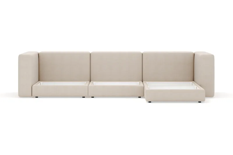Hagblom 4-personers Divansofa med Opbevaring Vendbar - Beige - Møbler - Sofaer - Sofa med chaiselong