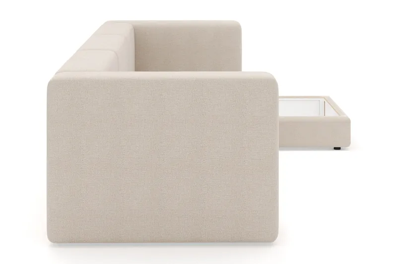 Hagblom 4-personers Divansofa med Opbevaring Vendbar - Beige - Møbler - Sofaer - Sofa med chaiselong