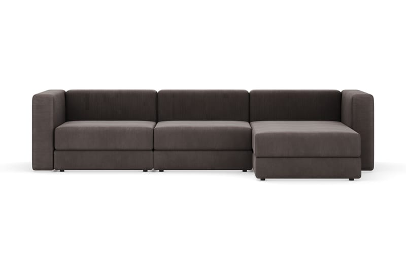 Hagblom 4-personers Divansofa med Opbevaring Vendbar, Brun