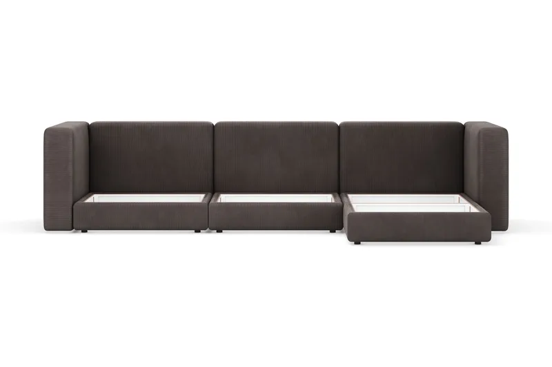 Hagblom 4-personers Divansofa med Opbevaring Vendbar - Brun - Møbler - Sofaer - Sofa med chaiselong