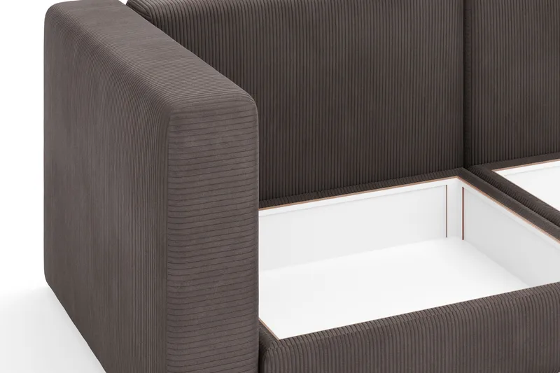 Hagblom 4-personers Divansofa med Opbevaring Vendbar - Brun - Møbler - Sofaer - Sofa med chaiselong