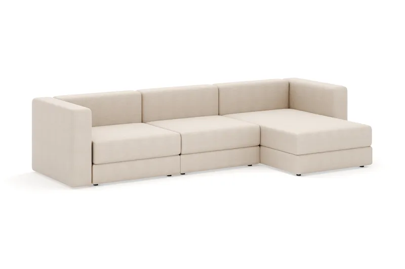 Hagblom 4-personers Divansofa med Opbevaring Vendbar - Beige - Møbler - Sofaer - Sofa med chaiselong