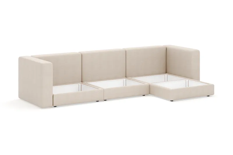 Hagblom 4-personers Divansofa med Opbevaring Vendbar - Beige - Møbler - Sofaer - Sofa med chaiselong