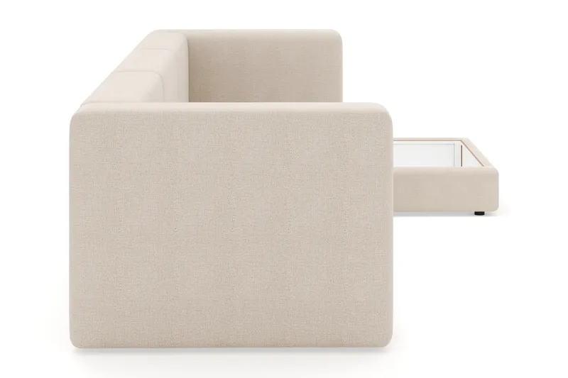 Hagblom 4-personers Divansofa med Opbevaring Vendbar - Beige - Møbler - Sofaer - Sofa med chaiselong