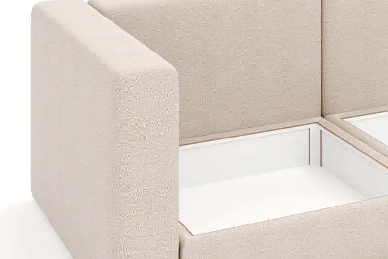 Hagblom 4-personers Divansofa med Opbevaring Vendbar - Beige - Møbler - Sofaer - Sofa med chaiselong