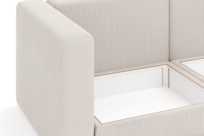 Hagblom 4-personers Divansofa med Opbevaring Vendbar - Beige - Møbler - Sofaer - Sofa med chaiselong